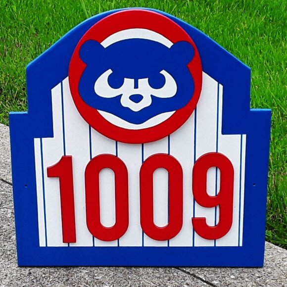 Chicago Cubs Address Sign for your home (with your address) New! FREE SHIPPING - Picture 1 of 8